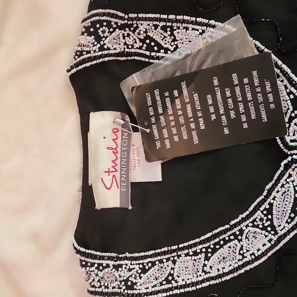 STUDIO pennington's Vintage Handbeaded black and white blazer - Picture 4 of 11